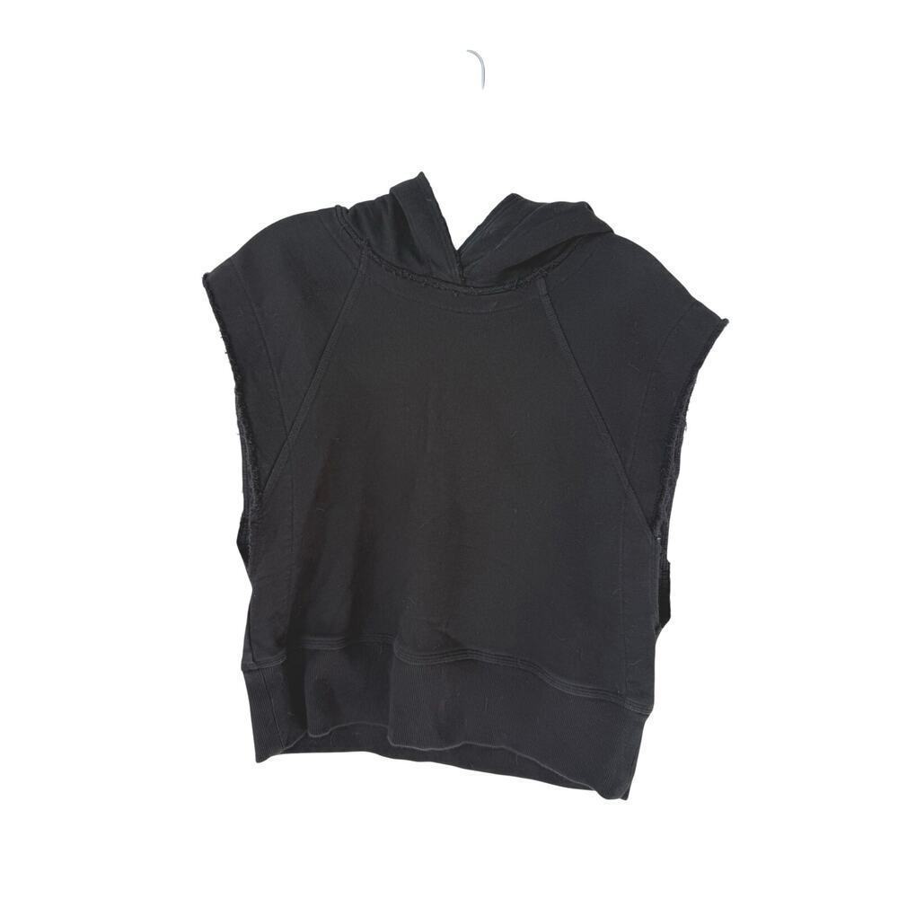 Rag & Bone Roni Sleeveless Black Distressed Hoodie Size Small